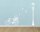 Street Lamp Bicycle Vinyl Decals Modern Wall Art Sticker